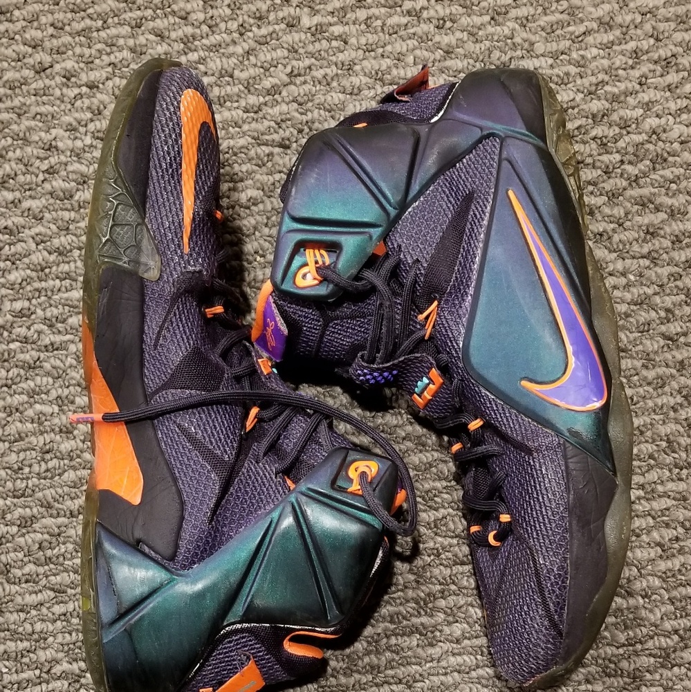 Authenthic Lebron's 12 purple green & orange